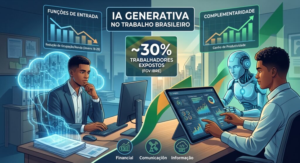 A IA não está eliminando profissões no Brasil. Mas já está reduzindo renda de quem está começando a carreira